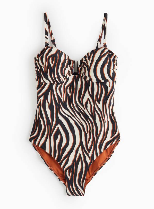 Zebra Printed Buckle Detail Swimsuit  14